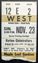 Load image into Gallery viewer, 1975 Harlem Globetrotters Maple Leaf Gardens Used Ticket Stub Basketball Toronto
