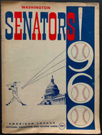 1960 Griffith Stadium MLB Baseball Program Washington Senators vs Detroit Tigers