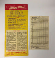 1940 Lester Patricks Hockey Game Instruction Sheet + Score Card For Board Game