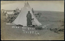Load image into Gallery viewer, 1900's Unused Postcard From Tripp County South Dakota Native Indian Campsite

