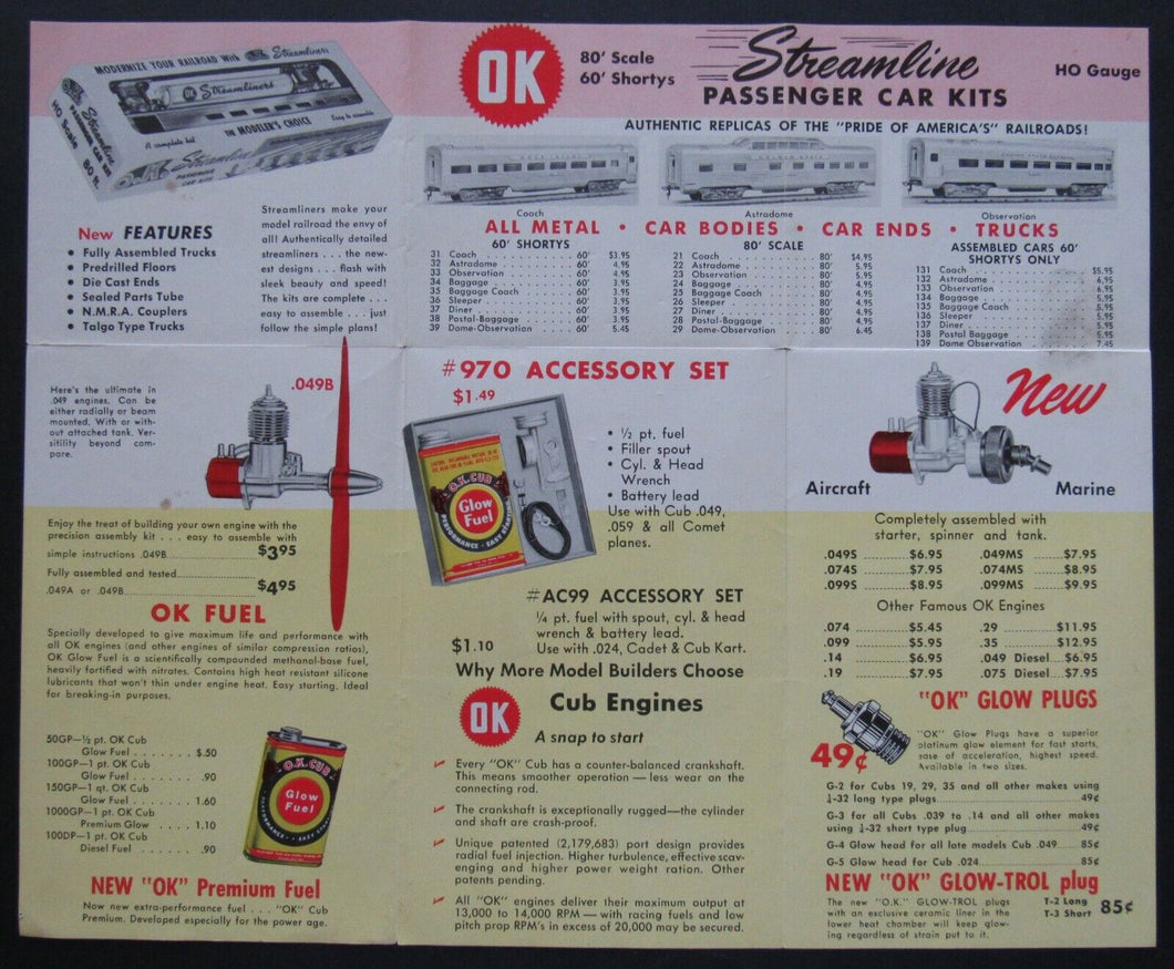 1961 Streamline Passenger Car Kits Toy Hobby Brochure - Cars, Trains & Planes