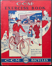 Load image into Gallery viewer, 1920's CCM Scribbler Red Exercise Book Bicycles Featured Cover Vintage Original
