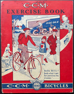 1920's CCM Scribbler Red Exercise Book Bicycles Featured Cover Vintage Original
