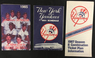 1980's New York Yankees MLB Baseball Pocket Schedules 1981 1985 1987 Vintage