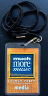 1998 Much More Music Launch Party Media Press Pass Laminated Toronto Vintage