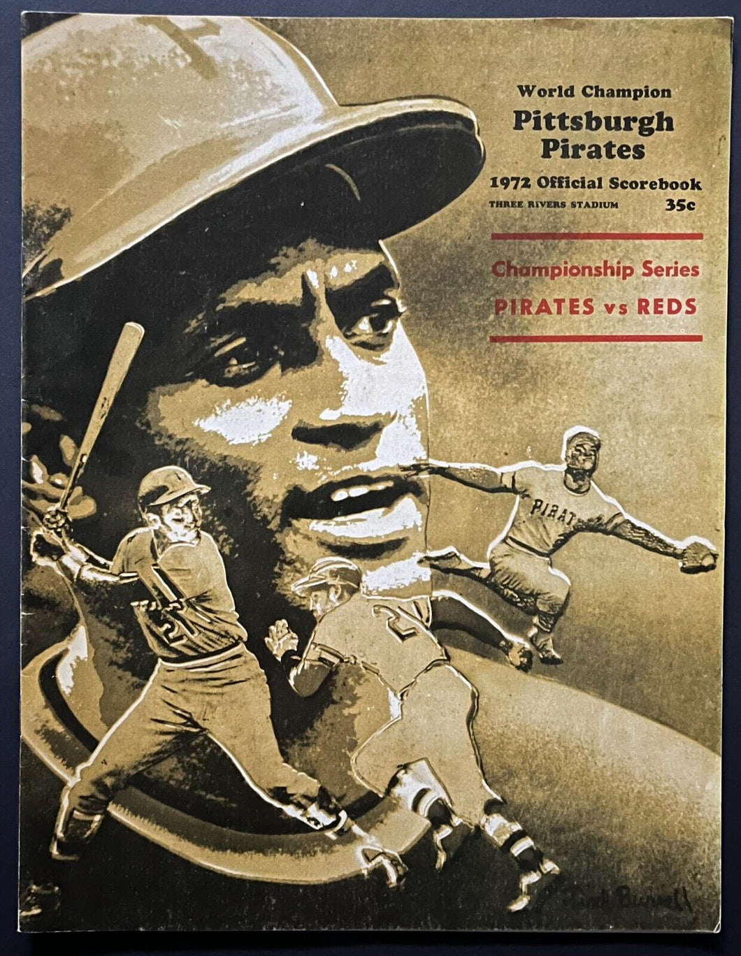 1972 MLB NLCS Game 2 Baseball Program Roberto Clemente Final Game in Pittsburgh
