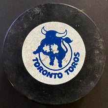 Load image into Gallery viewer, 1973-74 Toronto Toros WHA Hockey Official Game Puck Biltrite Old Slug Davidson
