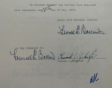 Load image into Gallery viewer, 1974 Ed Johnston Toronto Maple Leafs Contract Signed Autographed Vtg NHL Hockey

