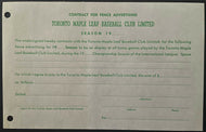 1950's Toronto Maple Leaf Baseball Club Advertising Order Form Outfield Fences