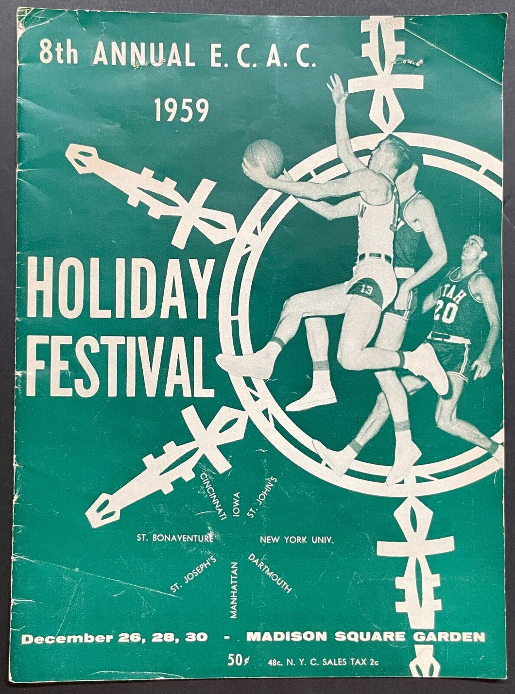 1959 Madison Square Garden E.C.A.C. Holiday Tournament Program Oscar Robertson
