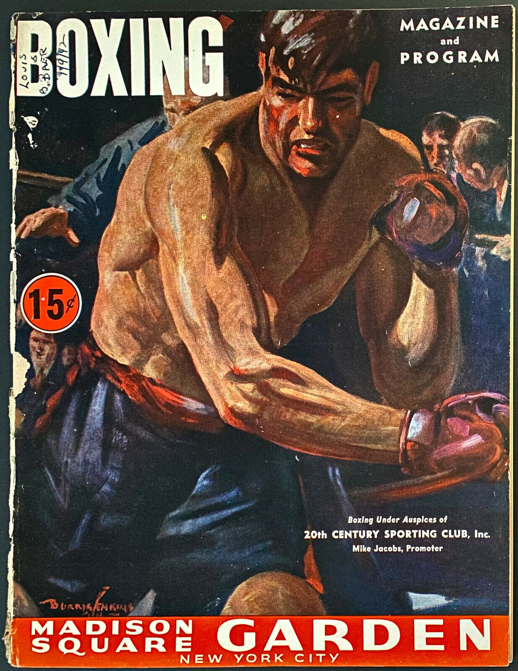 1942 Heavyweight Championship Boxing Program Madison Square Garden Louis v Baer