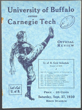 Load image into Gallery viewer, 1930 University Of Buffalo v. Carnegie Tech Famous 11 Football Program Vintage
