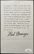 Load image into Gallery viewer, 1924 Red Grange Autographed Signed Original Vintage Typed Note Football JSA COA
