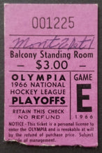 Load image into Gallery viewer, 1966 Detroit Olympia Arena NHL Stanley Cup Final Game 4 Playoffs Ticket Stub
