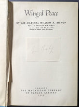 Load image into Gallery viewer, 1944 Air Marshal Billy Bishop Signed Winged Peace Hardcover Book Vintage
