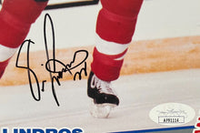 Load image into Gallery viewer, 1991 Eric Lindros Signed Canada Cup Hockey Promo Photo Autographed Rookie JSA
