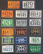 Topps License Plates x17 Trading Cards USA American States FLA ARI NY SD OK MAS
