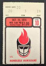 Load image into Gallery viewer, 1974 Chicago Fire vs The Hawaiians World Football League Ticket + Sideline Pass
