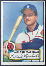 Load image into Gallery viewer, 1952 Topps Baseball Willard Marshall #96 Boston Braves MLB Card Vintage

