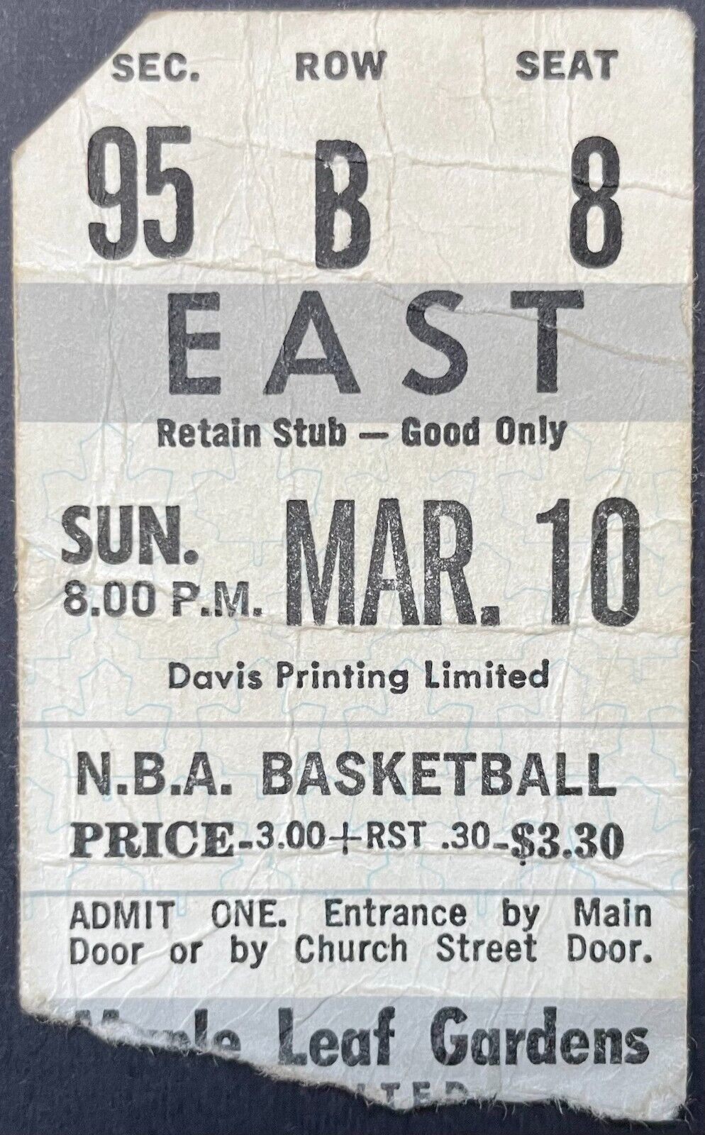 1974 Buffalo Braves Clinch First Playoff Berth Ticket Stub NBA Basketball MLG