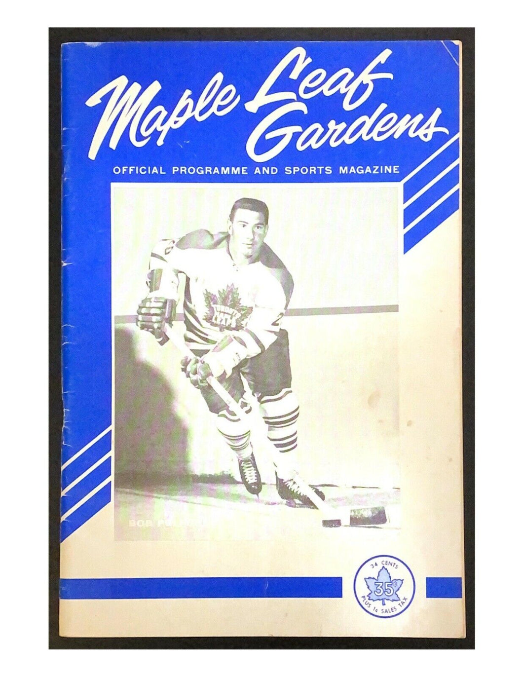 1963 NHL Hockey Program Toronto Maple Leafs v Montreal Canadiens Bob Pulford
