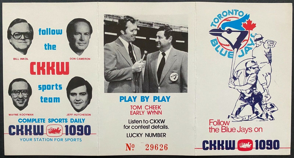 1980 Vintage MLB Baseball Toronto Blue Jays Pocket Schedule Tom Cheek ...