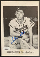 Load image into Gallery viewer, Eddie Mathews Autographed Signed 5x7 Photo MLB Baseball Milwaukee Braves JSA
