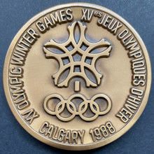 Load image into Gallery viewer, 1988 XV Winter Olympics Official Participation Bronze Medal Calgary Canada
