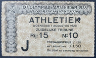 1928 Summer Olympics Men's Track and Field Finals Ticket Sports Historical VTG