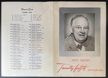 Load image into Gallery viewer, Jack Adams Signed 25th Anniversary Testimonial Dinner Program Autographed LOA
