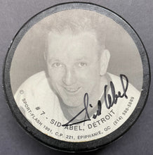 Load image into Gallery viewer, Sid Abel Signed Hockey Puck NHL Detroit Red Wings Hall Of Fame Sport Flash LOA
