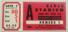 Load image into Gallery viewer, 1966 Civic Stadium Playoff Series 1 Ticket Hamilton Tiger Cats CFL Football Stub
