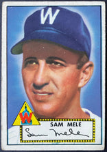 Load image into Gallery viewer, 1952 Topps Baseball Sam Mele #94 Washington Senators MLB Card Vintage
