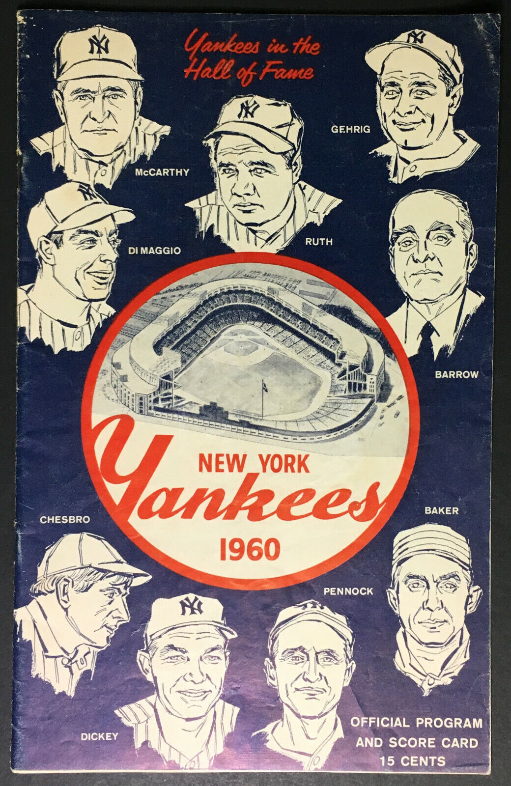 1960 Yankee Stadium MLB Program New York Yankees Detroit Tigers Ruth DiMaggio