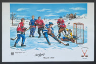 2000 Bill Gadsby Signed #4 Oversized Print Rangers HOF 1970 NHL Autograph Hockey