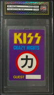1987-88 Kiss Crazy Night Tour Guest Pass Backstage Pass Vintage iCert 5.5