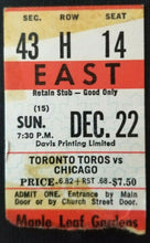 Load image into Gallery viewer, 1970s WHA Hockey Ticket Stub  Toronto Toros Chicago Cougars
