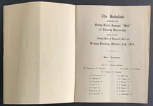 Load image into Gallery viewer, 1913 41st Annual Bobolink Banquet Program Victoria College U of Toronto Canada

