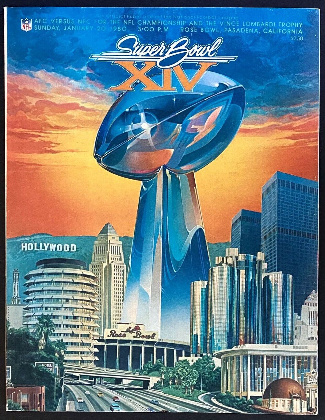 1980 NFL Football Super Bowl XIV Vtg Program Pittsburgh Steelers Beat LA Rams
