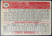 Load image into Gallery viewer, 1952 Topps Baseball #298 Bob Ross MLB Card Washington Senators 5th Series
