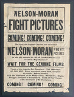 1910 Movie Poster Battling Nelson vs Owen Moran Fight Pictures Vintage Boxing