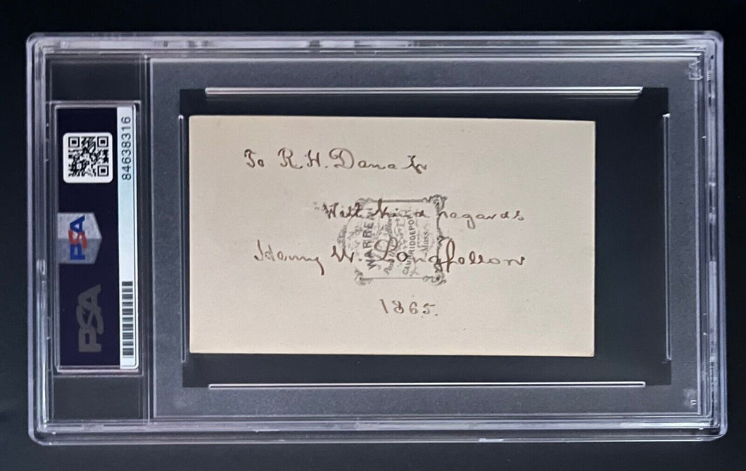 1865 Carte De Visite Photo Henry Wadsworth Longfellow Autographed Signed PSA/DNA