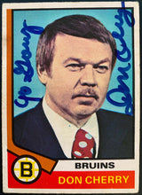 Load image into Gallery viewer, 1974-75 O-Pee-Chee Don Cherry Rookie Hockey Card Signed Autographed OPC Bruins
