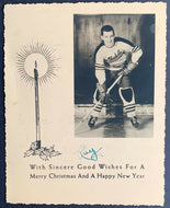 1953-54 Quebec Citadelles Christmas Card Signed By Ray Cyr OHA Hockey Vintage