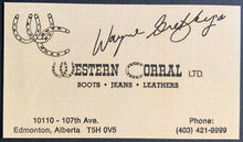 Load image into Gallery viewer, 1980&#39;s Wayne Gretzky&#39;s Western Corral Business Card Vintage NHL Hockey HOF
