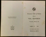 1967 NHL Hockey Oldtimers Exhibition Program vs Bolton Harry Watson Sid Smith