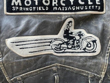 Load image into Gallery viewer, 1990s Indian Distressed Leather Motorcycle Jacket w/Large Back Patches M Vintage
