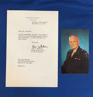 Dwight Eisenhower President Postcard + White House Letter Washington DC USA