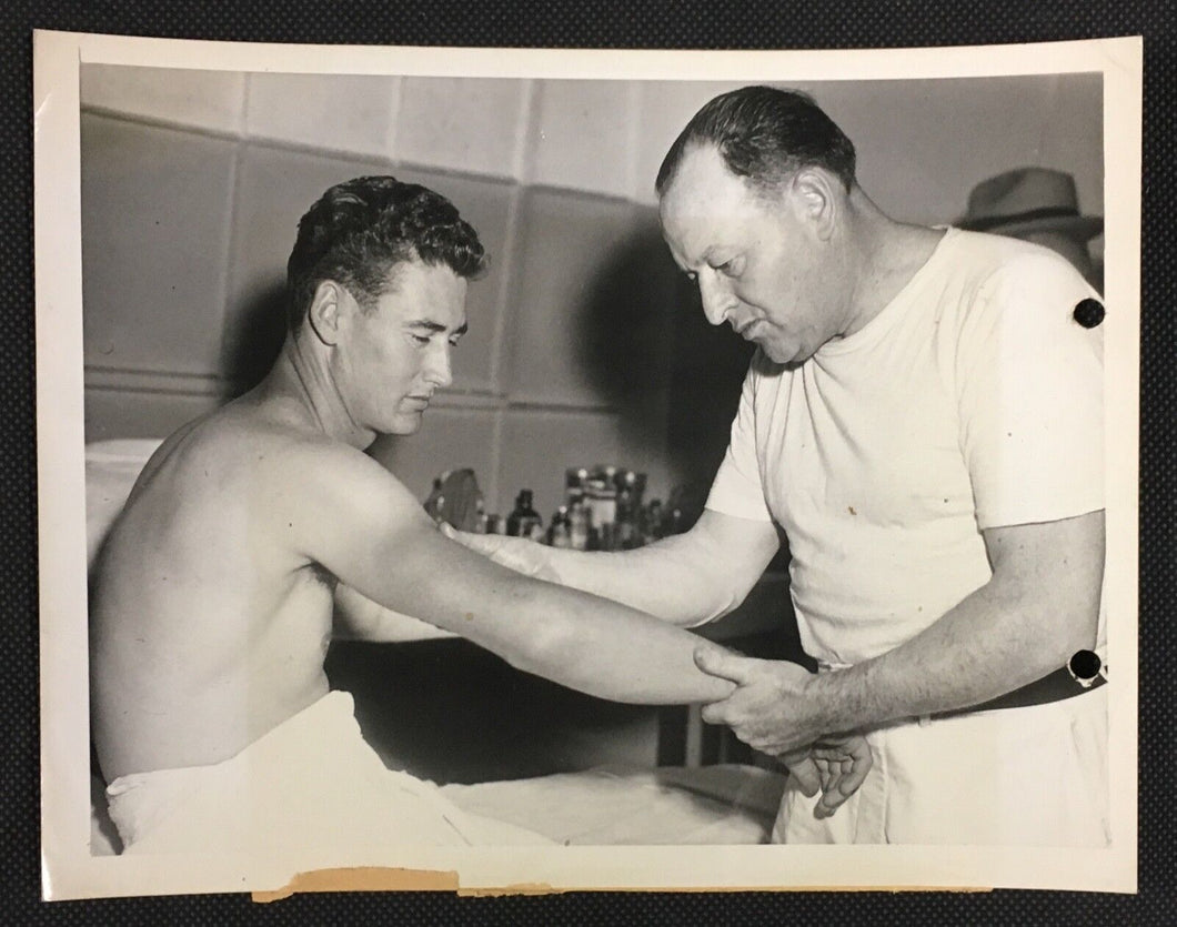 1946 Ted Williams Type 1 Press Photo Receiving Treatment Boston Red Sox MLB