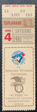 Load image into Gallery viewer, 1991 ALCS MLB Baseball Game 4 Vintage Ticket Toronto Blue Jays Minnesota Twins
